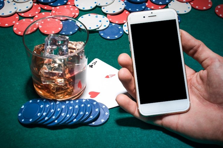 Meja Teen Patti di robot slot dengan tiga kartu dan chip taruhan
